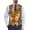 Autumn Patchwork Print, variant on Sunflower Pattern Men's Casual Business Vests Woven Fabric Slim Fit Button Down Casual Dress for Prom Formal
