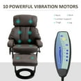 thumbnail image 4 of HOMCOM Massage Recliner Chair with Ottoman, 360° Swivel Recliner and Footstool, 10 Point Vibration, PU Leather Reclining Chair with Side Pocket and Remote Control, Brown, 4 of 10