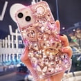 thumbnail image 2 of for iPhone 15 Glitter Bling Case,Cute Luxury 3D Crown Crystal Rhinestone Diamond Sparkle Stunning Stones Pearl with Wrist Strap Chain Women Girls Protective Case for iPhone 15 6.1 inch (Pink), 2 of 4
