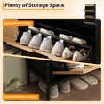thumbnail image 4 of Natural Rattan Shoe Cabinet with 3 Flip Doors and 1 Drawer, Narrow Shoe Rack with Adjustable Shelf, Freestanding Shoe Storage Organizer for Entryway, Hallway, 4 of 7
