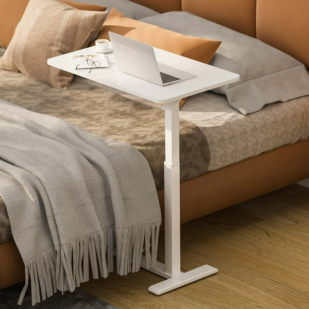 FLEXISPOT Adjustable Overbed Bedside Table with Wheels Laptop Table