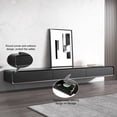 thumbnail image 5 of POVISON 79" Floating TV Stand for 65" TV, Fully Assembled Wall Mounted Media Console with 3 Flip-Down Doors, Minimalist Modern Entertainment Center – Black, 5 of 13