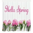 thumbnail image 3 of Ambesonne Peony Shower Curtain, Spring Welcoming Floral Photo, 69"Wx70"L, Pale Pink Fern Green, 3 of 5