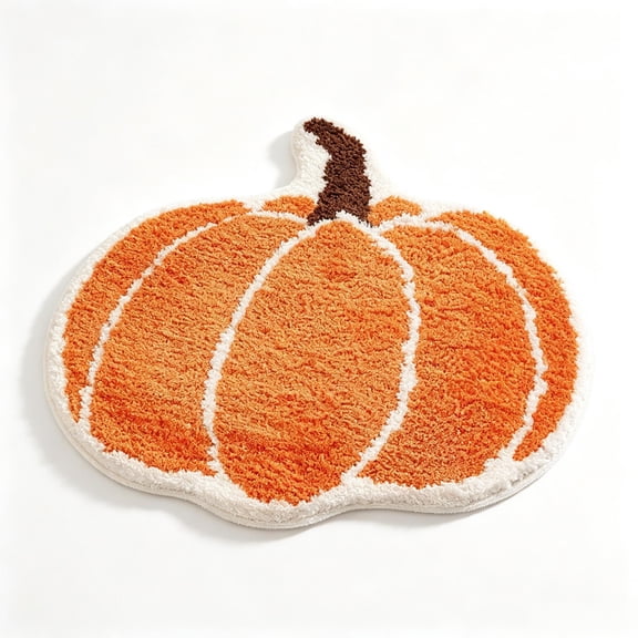 Mivyn Fall Pumpkin Bath Mat Water Absorbent Bathroom Rug Non Slip Washable Plush Pumpkin Bath Rug Pumpkin Floor Mat Bathroom Doormats for Halloween Home Hotel Decor
