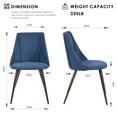 thumbnail image 6 of Homy Casa Dining Chairs Set of 2, Side Chair Fabric Cloth Seat with Metal Frame Wooden Look, for Kitchen, Dining Room, Bedroom, Living Room, Blue, 6 of 12