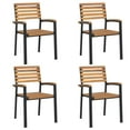 thumbnail image 3 of vidaXL Patio Chair Stackable Lawn Dining Chair Solid Wood Acacia and Metal, 3 of 4