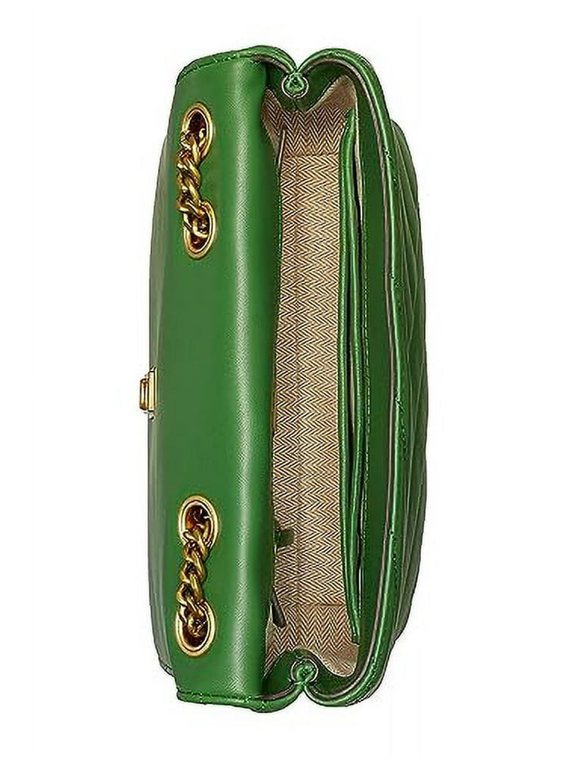 Tory Burch Kira Basil Chevron Leather Purse, Small Convertible