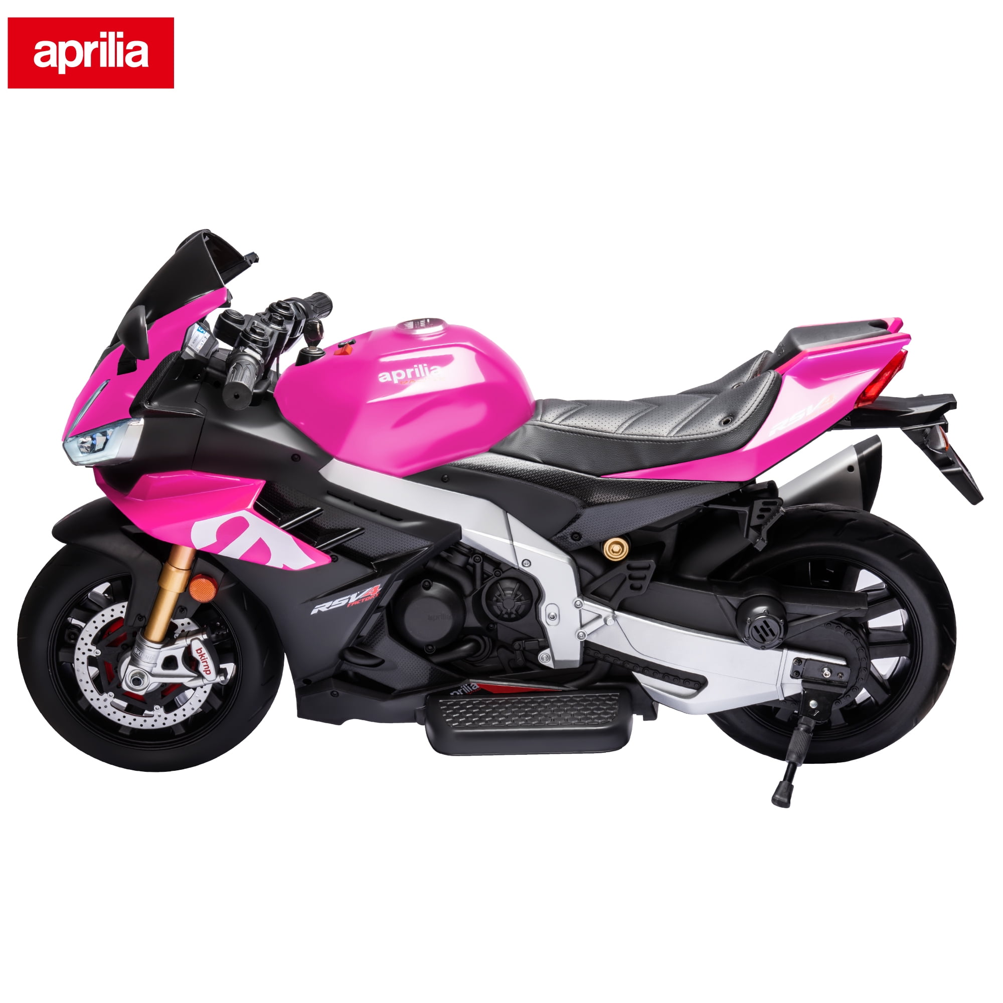 TCARAIWEN 24V Kids Motorcycle Electric Motorbike Aprilia Licensed Ride on Toy w/LED Lights Bluetooth Music Battery Powered 5MPH for Kids 3-11 Years Old,Pink