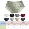 thumbnail image 3 of Gibobby Pantys para Mujer Bragas sin costuras de seda helada para mujer, bragas de encaje Jacquard de seda fina transpirable de cintura media(D，Talla única), 3 of 3
