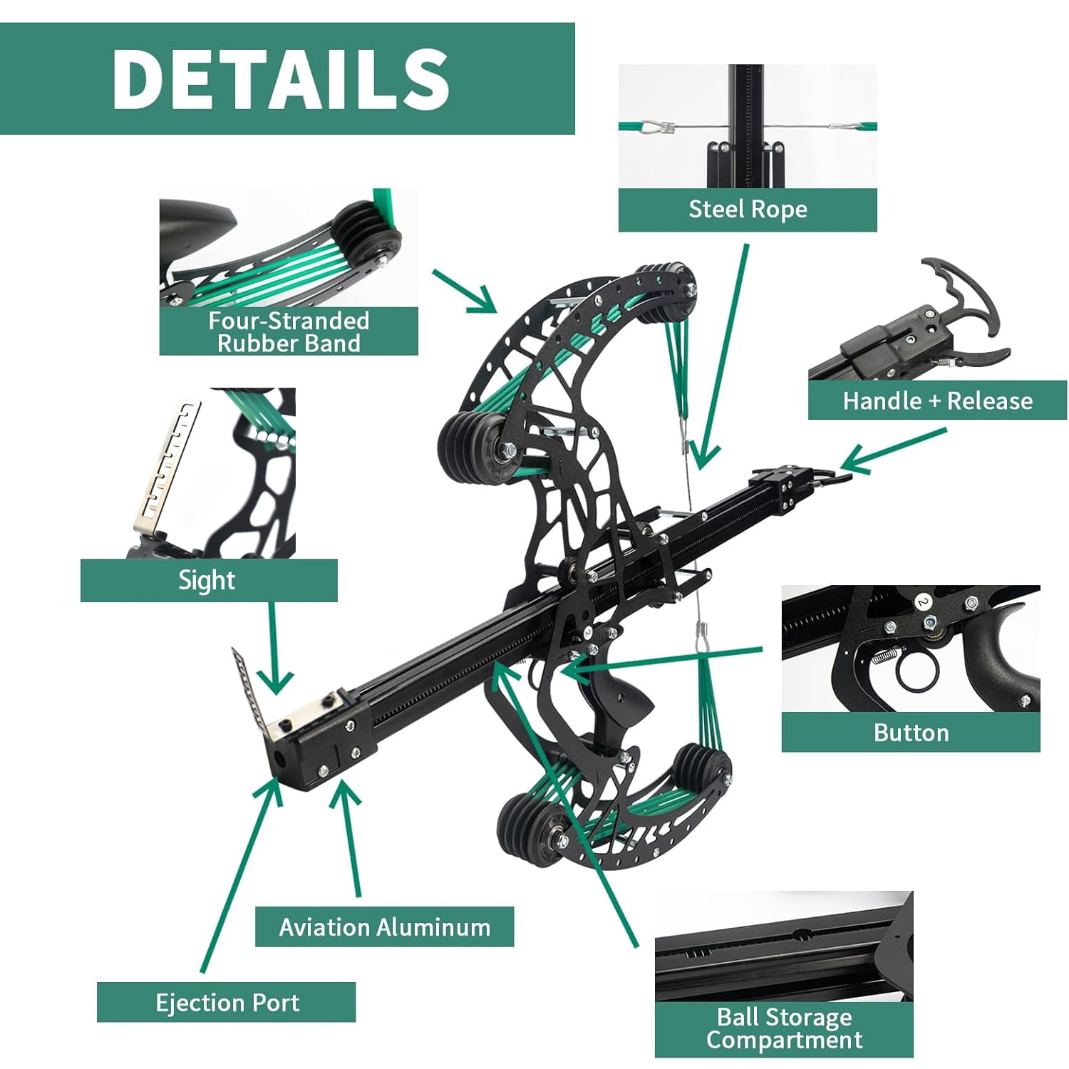 Clianle Hunting Bow, Outdoor Continuous Shooting Steel Ball Composite Bow Set for Adults