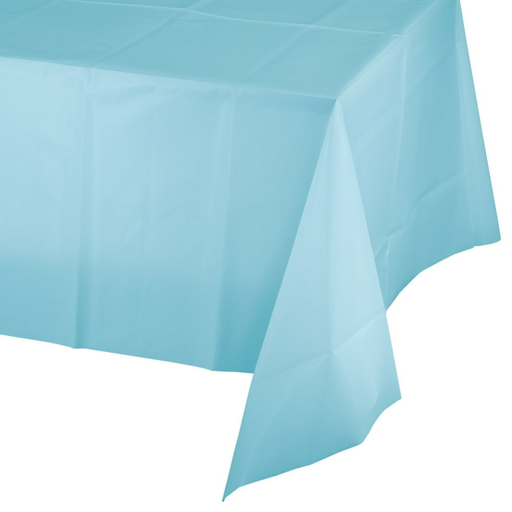 Pastel Blue Plastic Tablecloths, 3 Count