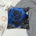 thumbnail image 2 of GOSMITH Flower Throw Pillow Covers Black Blue Rose Decorative Square Pillowcases for Sofa Bedroom Living Room Decor Gift White, 2 of 5