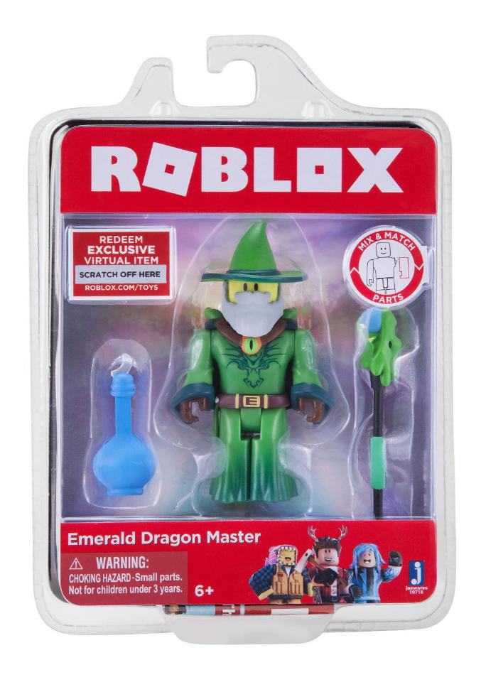 Roblox Action Collection Emerald Dragon Master Figure Pack Includes Exclusive Virtual Item Walmart Com Walmart Com - roblox legends action figures pack of 6 toys games action