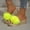Neon Yellow, variant on Womens Blue Slide Sandals Low Wedge with 3D Flower, Casual Comfort PU Synthetic Floral Embellished Sandals for Beach Walking,Size 6.5