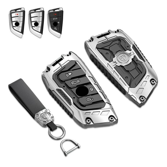 Key Cover Case, Zinc Alloy Metal Key Fob Case Shell Compatible for BMW 1 2 5 7 M Series X1 X4 X5 X6 F15 F16 F48