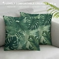 thumbnail image 3 of COMIO  Tropical Palm Leaves Throw Pillow Cover Green Tropical Palm &amp; Fern Leaves Farmhouse Cushion Case for Sofa Couch White, 3 of 5