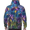 thumbnail image 3 of Bingfone Cosmic Purple Irises Men's Drawstring Hoodie Long Sleeve Pocket Sweatshirts-3X-Large, 3 of 6