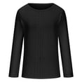 thumbnail image 5 of Itsame Blouses for Women, Plus Size Long Sleeve Solid Color Daily Casual Basic Tops Black XL, 5 of 6