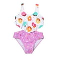 thumbnail image 2 of Delliss Girls Two Piece Swimsuits Cute Donut Print Bathing Suits Quick Dry Beach Swimwear Summer Beach Bathing Swimsuit, 2 of 6