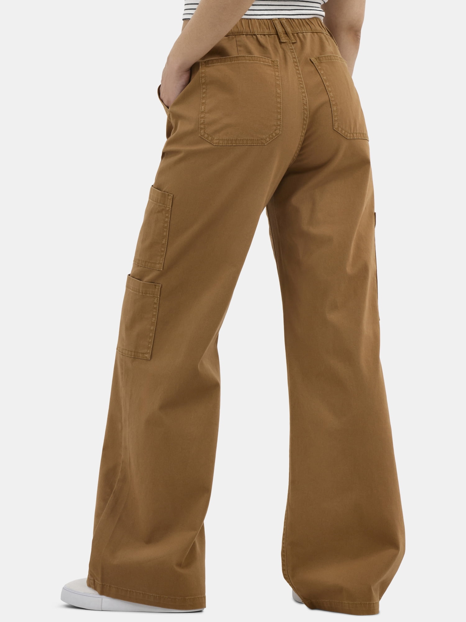 No Boundaries Wide Leg Cargo Pants, 31.5'' Inseam, Women's and Women's Plus
