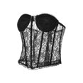 thumbnail image 3 of VISgogo, blusas cortas de encaje con encanto para mujer, corsé transparente bordado de Color sólido sin mangas de corte bajo para primavera y verano VISgogo  moda, 3 of 9