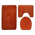 thumbnail image 2 of Three Piece Set Of Floor Mats Textured Toilet Carpets Door Mats Polyester Carpet,Pink,Cloth, 2 of 3
