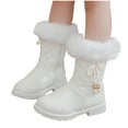 thumbnail image 5 of Gvdentm Little Girls Winter Boots Winter Shoes Boys Girls Cold Weather Baby Winter Shoes Toddler Boots Boys(White,1.5), 5 of 7