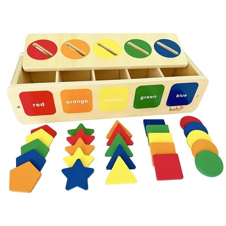 Dailyfunn Jouets Montessori Boîte d'Appariement de Tri des Couleurs et des Formes pour Bébés et Tout-Petits de 1 à 3 Ans