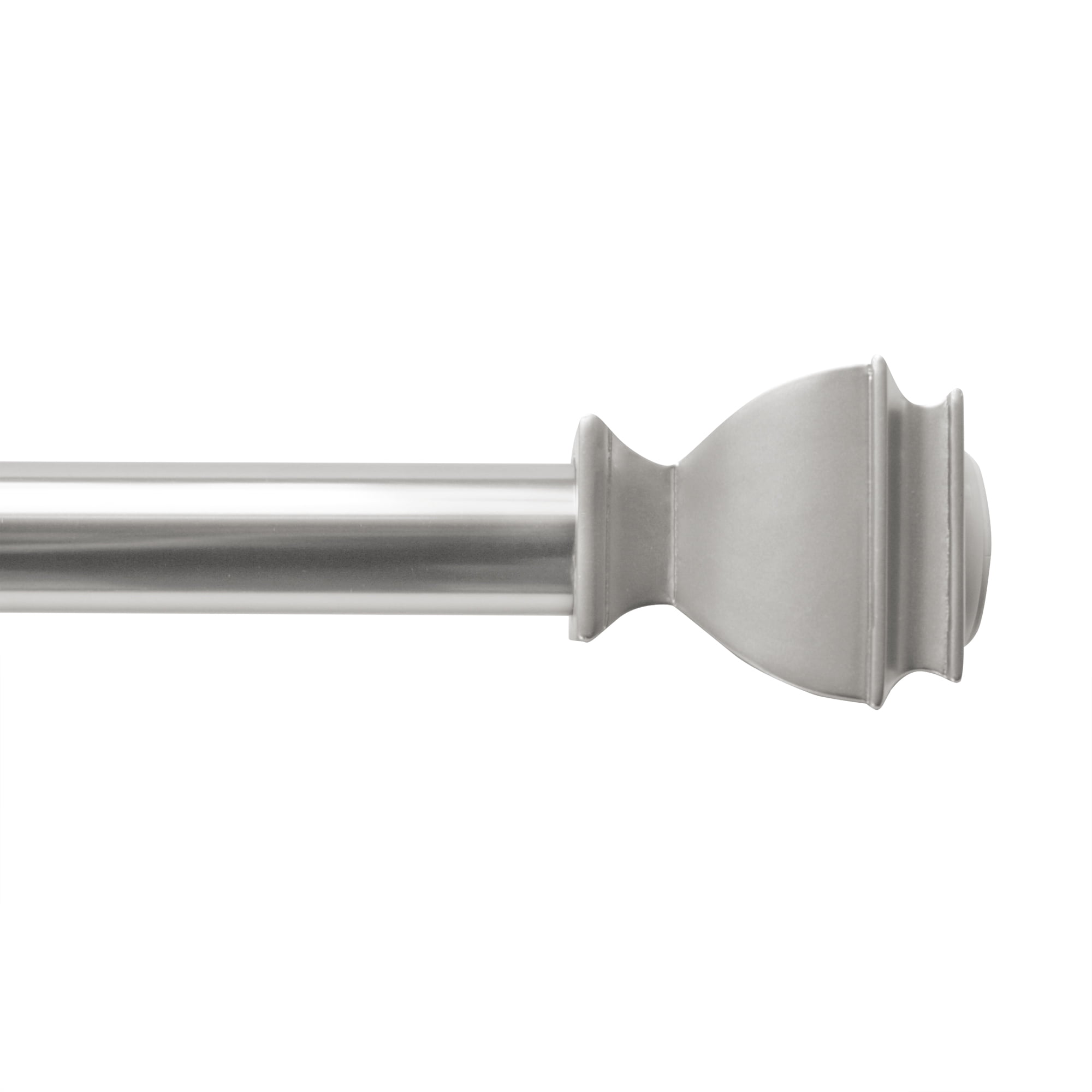 Better Homes & Gardens No Rust 43" - 72" Adjustable Tension Deco Shower Curtain Rod, Brushed Nickel