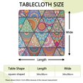 thumbnail image 2 of Multicolor Ethnic Geometric Pattern Square Fitted Tablecloth with Elastic Edge,Square Table Cover,Washable Elastic Table Cover for Home Kitchen Party Decor 34"x34", 2 of 6