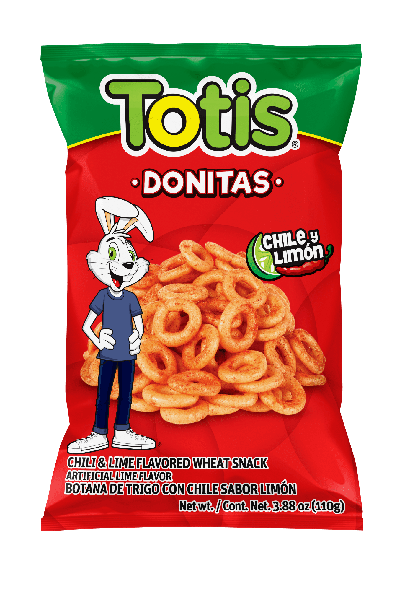 (4 pack) Totis Donitas Chili Lime Wheat Chips, 3.88 oz