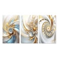 thumbnail image 2 of Designart "Spiraling Amidst Opulent Fractals In Gold And White V" Fractals Wall Art Set Of 3 - Transitional Gold Gallery Set For Office Decor, 2 of 6
