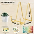 thumbnail image 3 of Siloon 4 inch 3 Pack Gold Metal Display Stands Plate Stands Plate Holder Display Stands for Picture, Decorative Plate, Book, Photo Easel, Artistic Work, 3 of 7