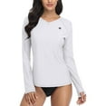 thumbnail image 1 of Women Rash Guard Swim Shirt Long Sleeve Sun Protection Thumb Hole UPF 50, 1 of 6