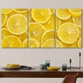 thumbnail image 3 of wall26 - 3 Piece Canvas Wall Art - Background of Sliced Ripe Lemons Organic, Pattern - Modern Home Art Stretched and Framed Ready to Hang - 16"x24"x3 Panels, 3 of 5