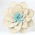 thumbnail image 1 of LuxenHome Creamy Gold and Blue Metal Flower Wall Decor, 1 of 1