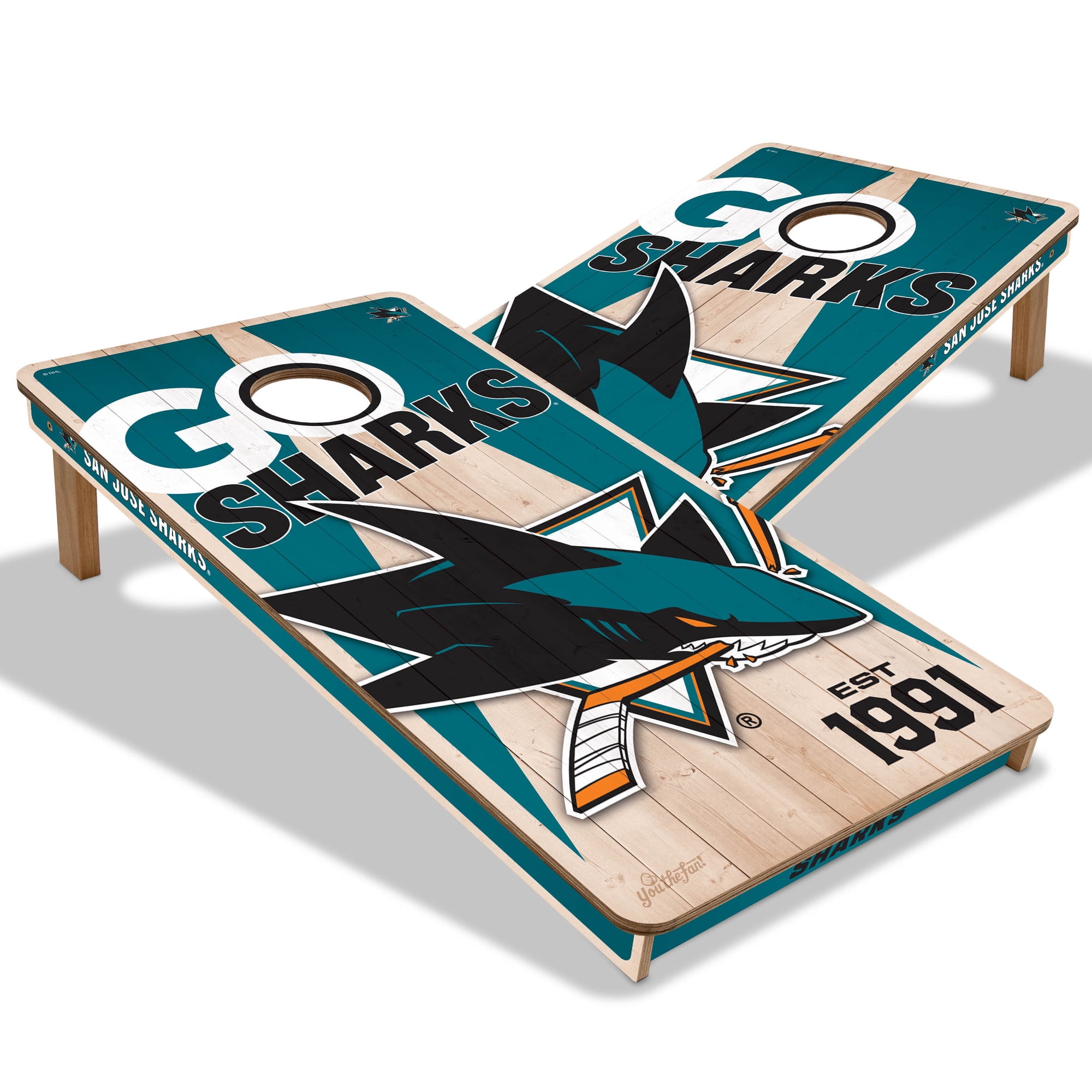 YouTheFan NHLSan Jose Sharks 2 x 4 Cornhole Game No Bags