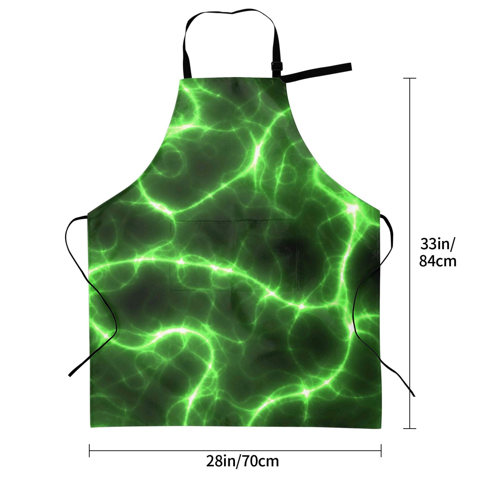 Kdxio Green Lightning Apron with Pockets Adjustable Kitchen Aprons for Men Women Waterproof Aprons for Cooking,Drawing,Crafting, Baking Household Cleaning