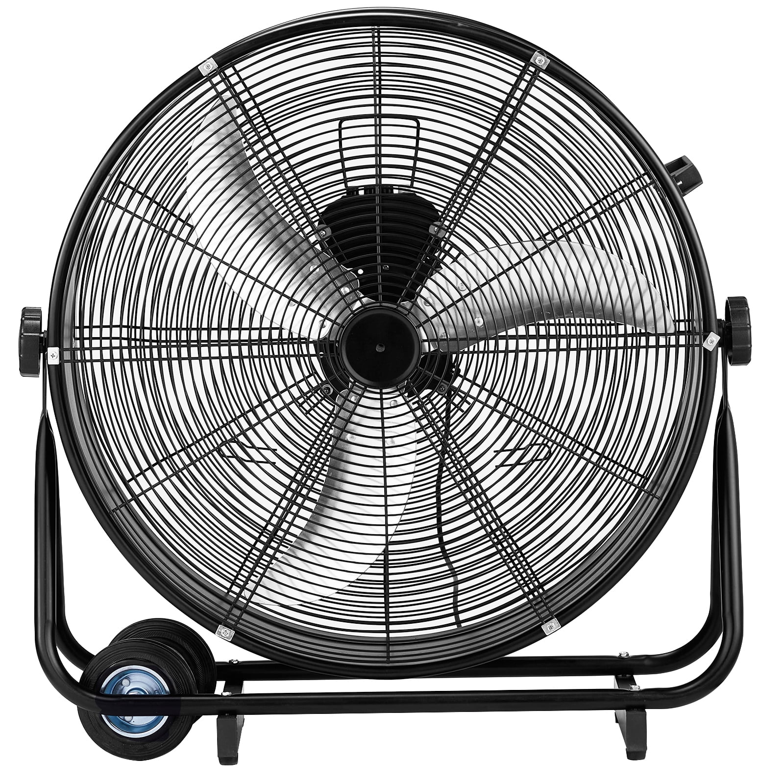Industrial Drum Fan, 30in 110V 230W High Velocity Floor Fan,3 Speed Heavy Duty Black Metal Air Circulator,Adjustable Tilt with Outer Double Wheels,Copper Motor Single Side for Warehouse Commercial