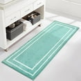 thumbnail image 5 of Bath Mat Runner, Comfortable Microfiber Bath Runner Rug, Absorbent Anti Skid Washable Long Bathroom Mat, Modern Geometric Mint Green Bath Rugs for Toilet Bathtub Laundry, 20x59 inch, 5 of 6