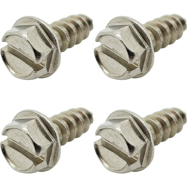 Four (4) Stainless Steel License Plate Screws (BCP253)