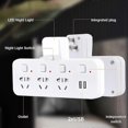 thumbnail image 2 of 4-way Plug Extension Household Multi-function Socket Usb Multi-plug Wall Socket Extension With Independent Switch And Led Light, 2 of 5