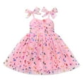 thumbnail image 3 of IBTOM CASTLE Toddler Baby Girls Birthday Party Princess Tutu Dress Floral Backless Ruffle Tulle Dresses for Cake Smash 12-18 Months Pink Butterfly, 3 of 8