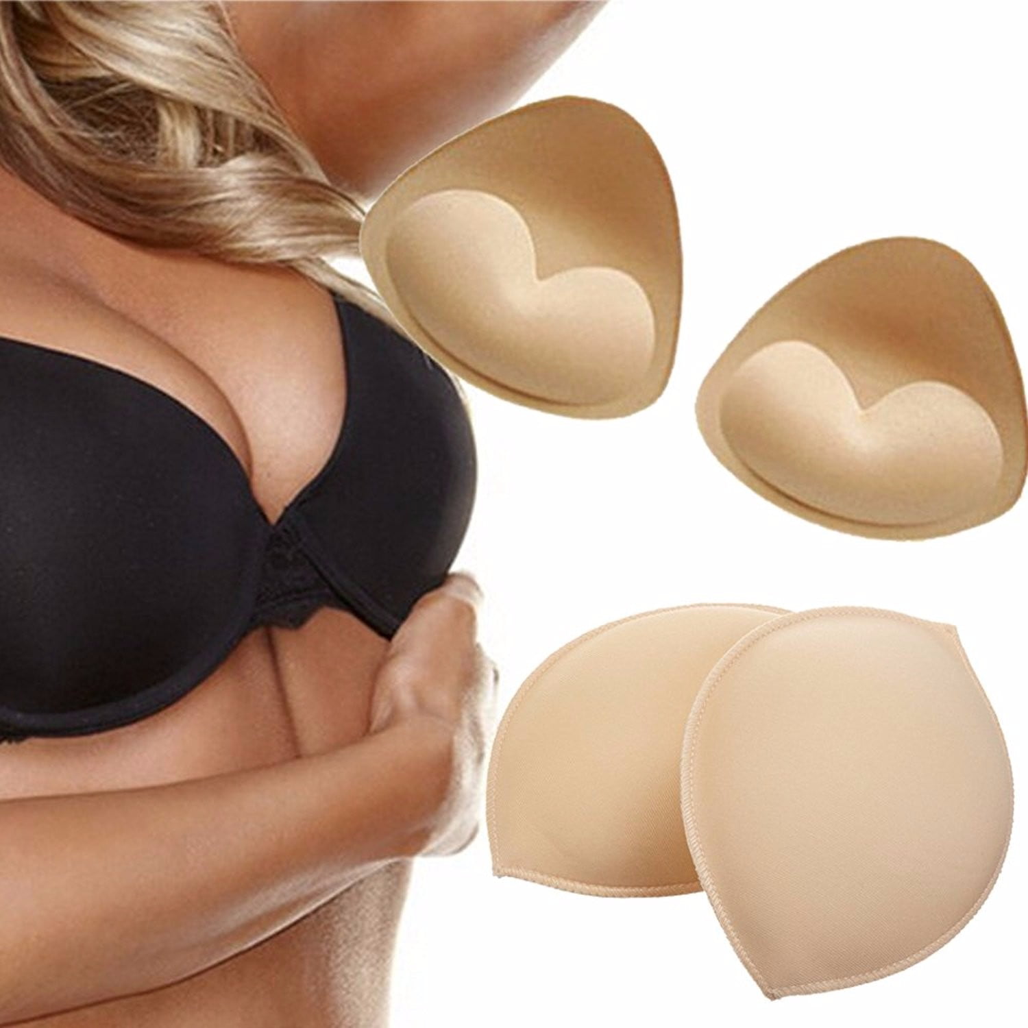 Women's Foam Bra Pads Inserts Breast Push Up Pad Bust Swimsuits Bikini L5E2 