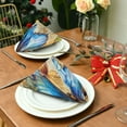 thumbnail image 3 of BZSMCE Satin Native Fab Cotton Dinner Napkin Blue Butterfly Printed Reusable, 3 of 8