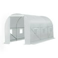thumbnail image 5 of 15 x 7Ft Outdoor Walk-In Tunnel Greenhouse Kit, Large Garden Warm Growing House with Roll-up Door and Roll-up Windows, Heavy Duty Steel Frame, 5 of 6