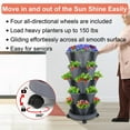 thumbnail image 4 of 1 Pack 5-Tier Stackable Vertical Planter Tower with Wheels & Tools – Indoor/Outdoor Pots for Strawberries, Herbs, Flowers (Dark Gray), 4 of 16