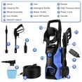 thumbnail image 4 of Homdox WD3800 Electric Pressure Washer, Portable 1.8GPM Power Washer, 1700W Power Washer Electric Powered with Adjustable Nozzle & 500ML Foam Cannon for Car Yard Driveway Garden, Blue, 4 of 7