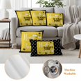 thumbnail image 6 of Yellow Black Bee Pillow Covers 2 Pack Home Is Where Your Honey Is Honeycomb Daisy Pillowcase Waterproof Outdoor Throw Pillow Cover for Patio Garden Square Cushion 18”x18”, 6 of 9