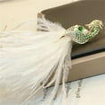thumbnail image 5 of CZ Crysta Peacock Brooch Pin for Women Elegant Feather Tassel Lapel Pins Bird Animal Pearl Badge Delicate Dress Scarf Clips Accessories Jewelry, 5 of 6